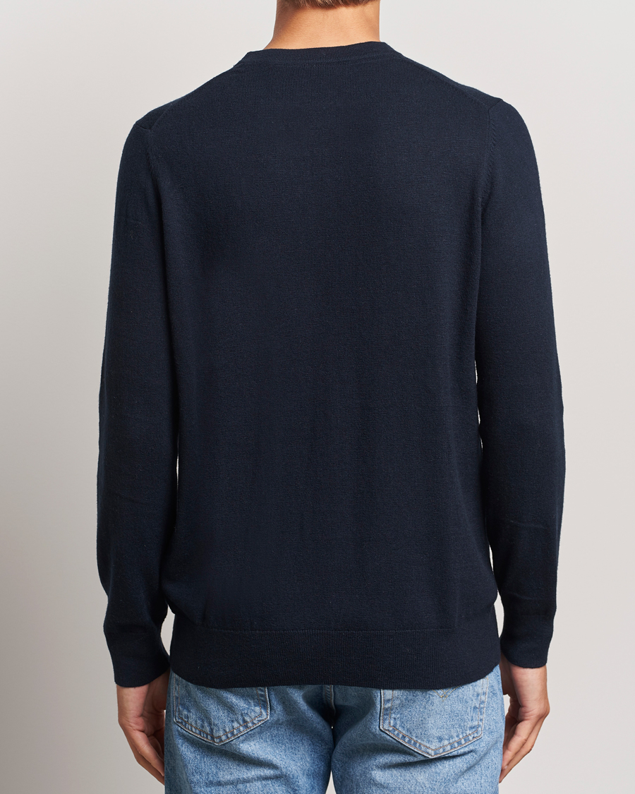 Heren | Truien | Lyle & Scott | Cotton/Merino Crew Neck Jumper Dark Navy