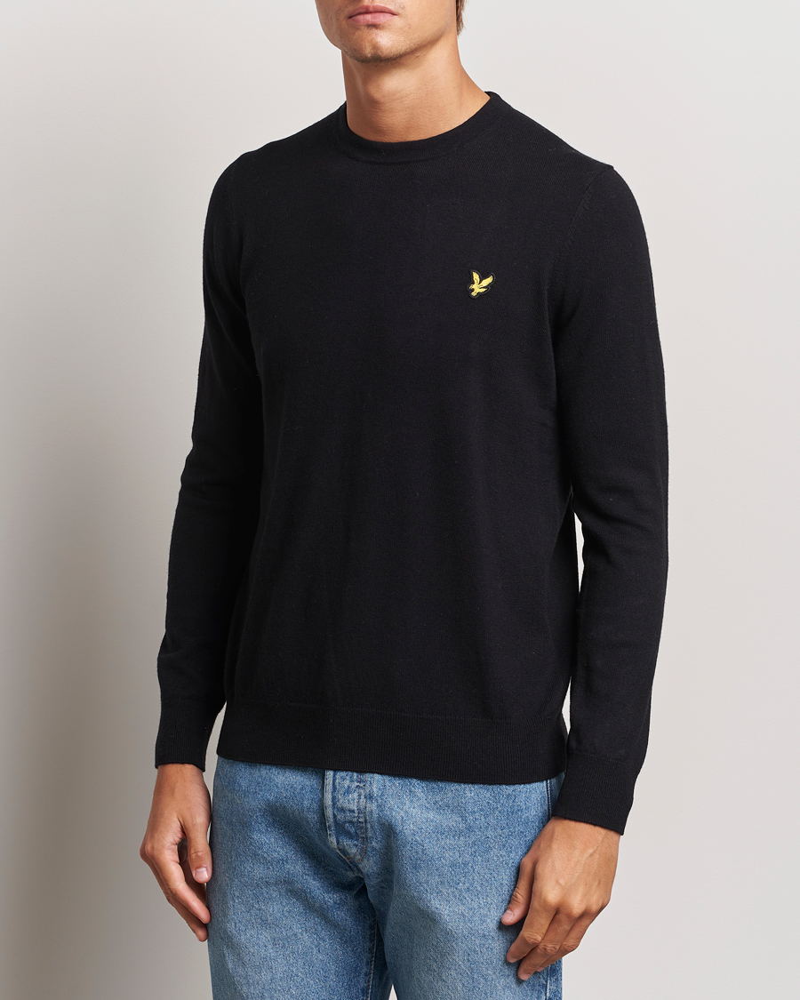 Heren | Truien | Lyle & Scott | Cotton/Merino Crew Neck Jumper Jet Black