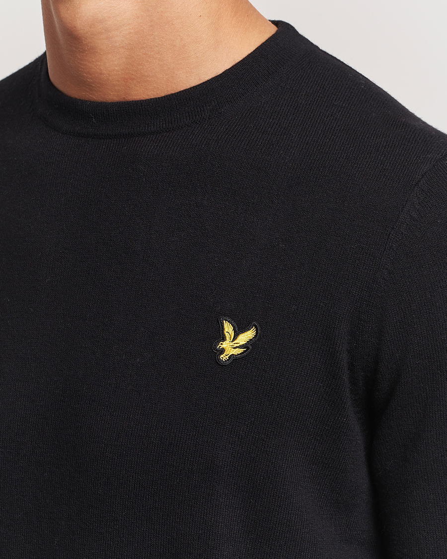 Heren | Truien | Lyle & Scott | Cotton/Merino Crew Neck Jumper Jet Black