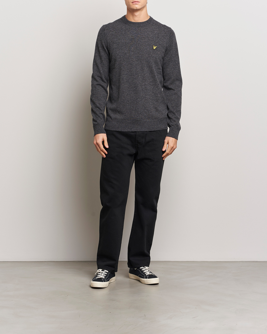 Heren | Truien | Lyle & Scott | Lambswool Crew Neck Pullover Charcoal Marl