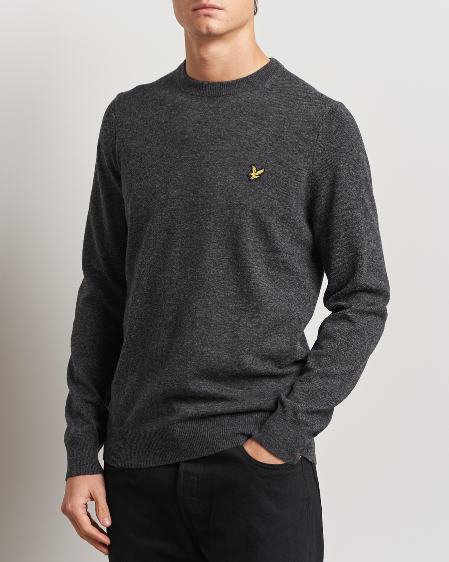 Heren | Truien | Lyle & Scott | Lambswool Crew Neck Pullover Charcoal Marl