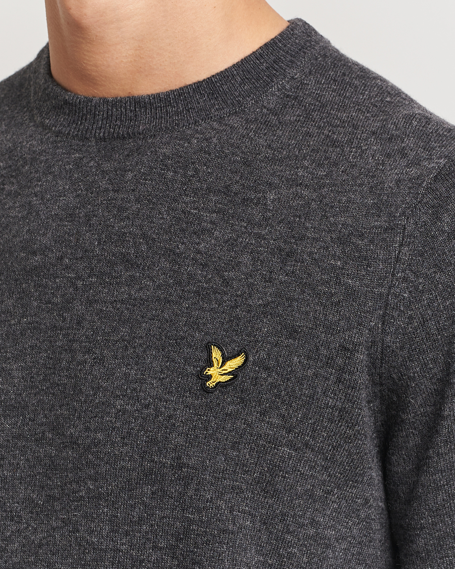 Heren | Truien | Lyle & Scott | Lambswool Crew Neck Pullover Charcoal Marl