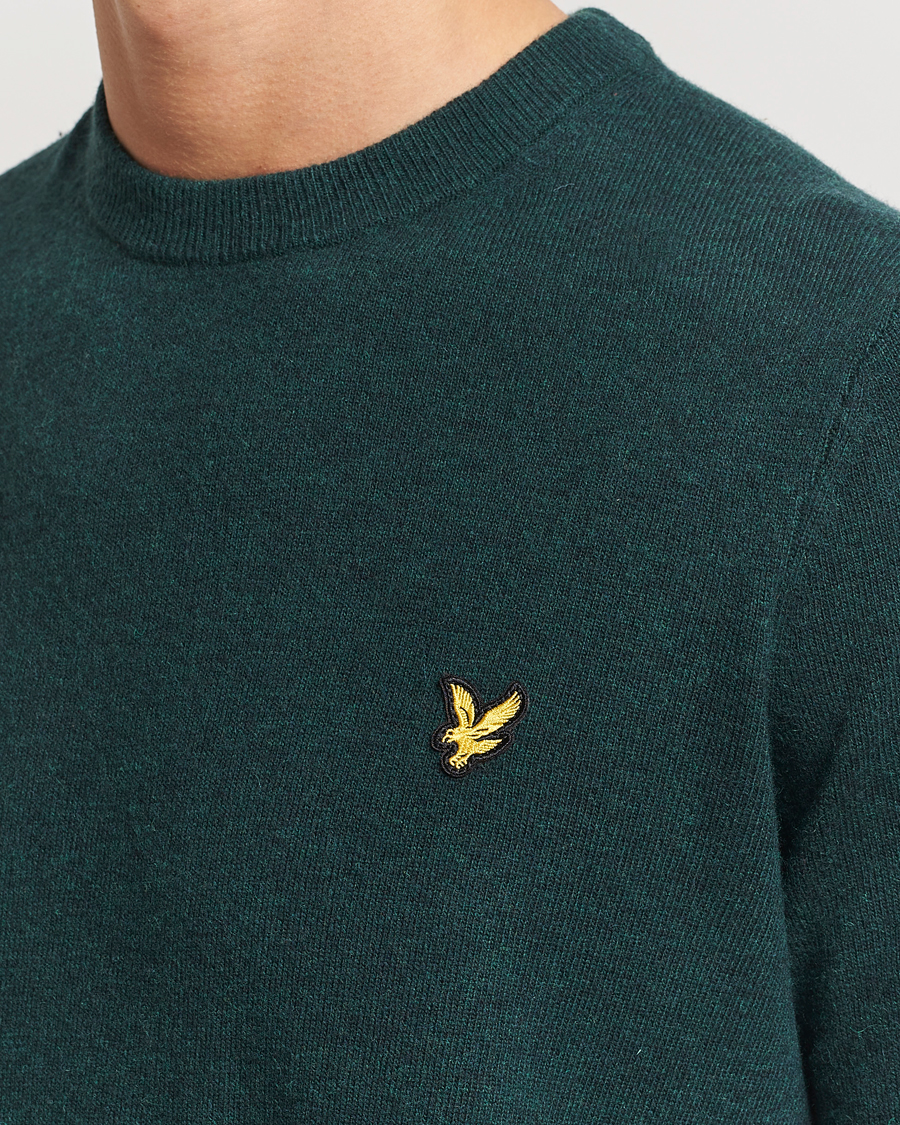 Heren | Truien | Lyle & Scott | Lambswool Crew Neck Pullover Argyle Teal Marl