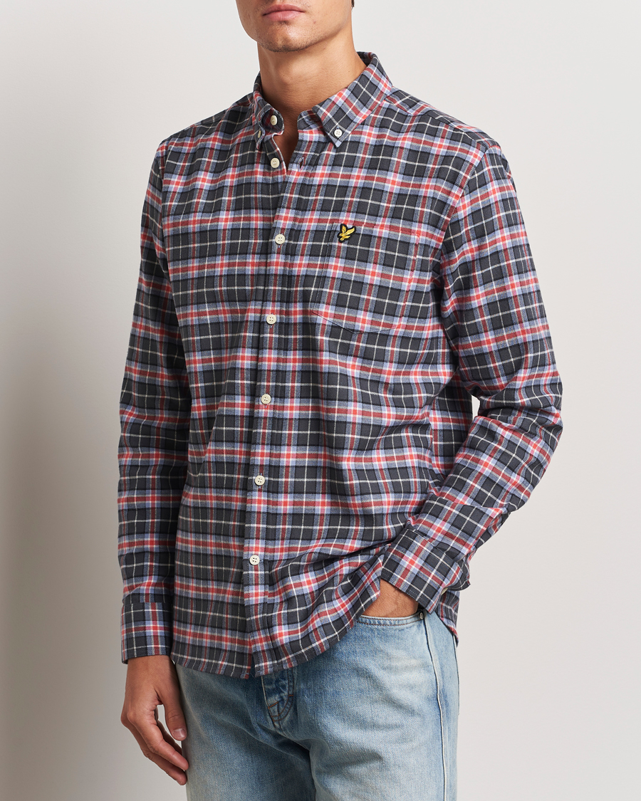 Heren | Overhemden | Lyle & Scott | Checked Flannel Shirt Blue Smoke