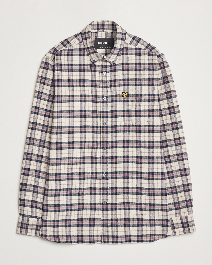 Heren | Overhemden | Lyle & Scott | Checked Flannel Shirt Dark Navy