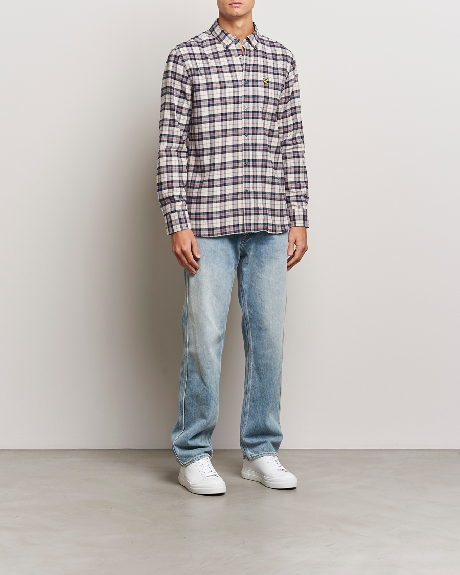 Heren | Overhemden | Lyle & Scott | Checked Flannel Shirt Dark Navy