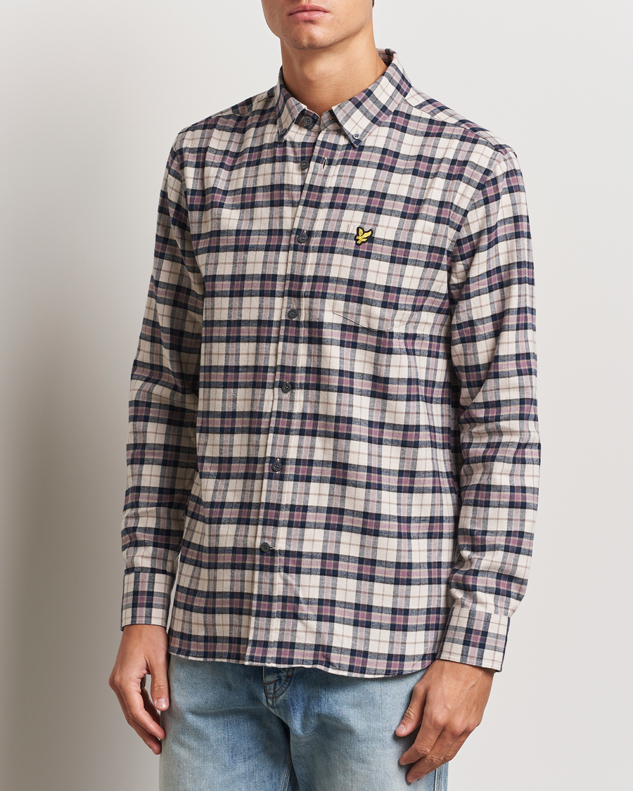 Heren | Overhemden | Lyle & Scott | Checked Flannel Shirt Dark Navy