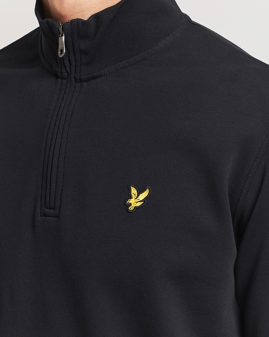 Heren | Truien | Lyle & Scott | Loopback Half Zip Sweater Jet Black