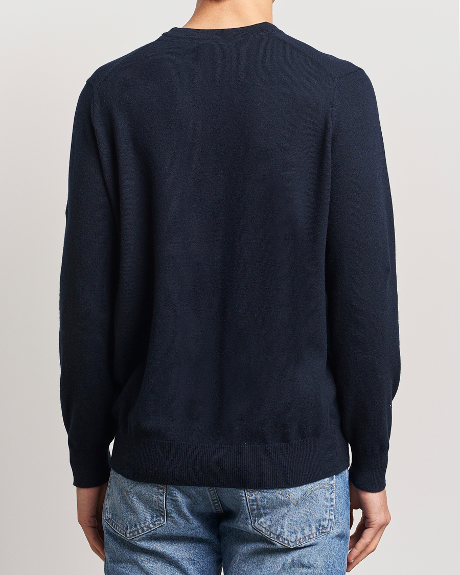 Heren | Truien | Lyle & Scott | Tonal Eagle Lambswool Crew Neck Dark Navy