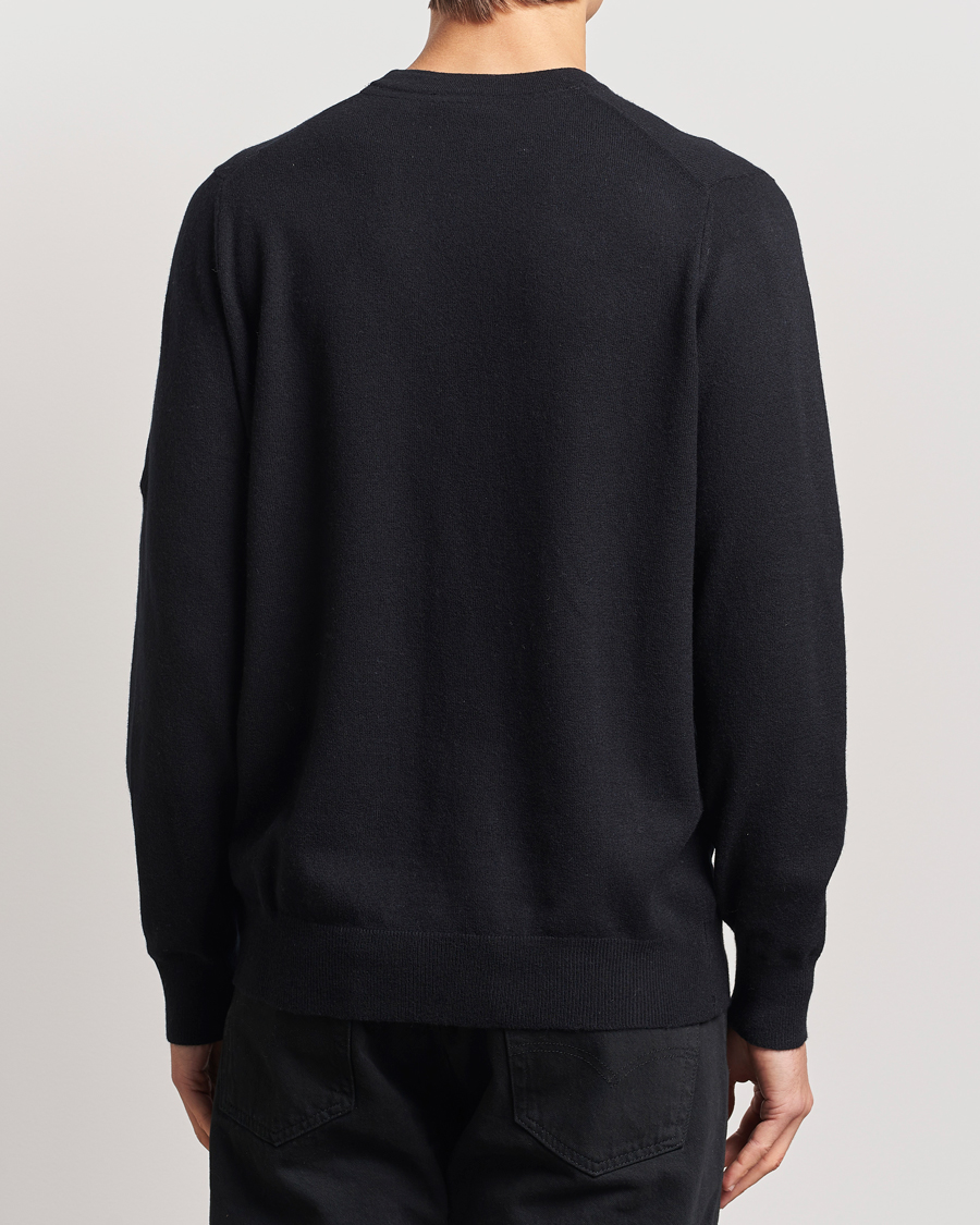Heren | Truien | Lyle & Scott | Tonal Eagle Lambswool Crew Neck Jet Black