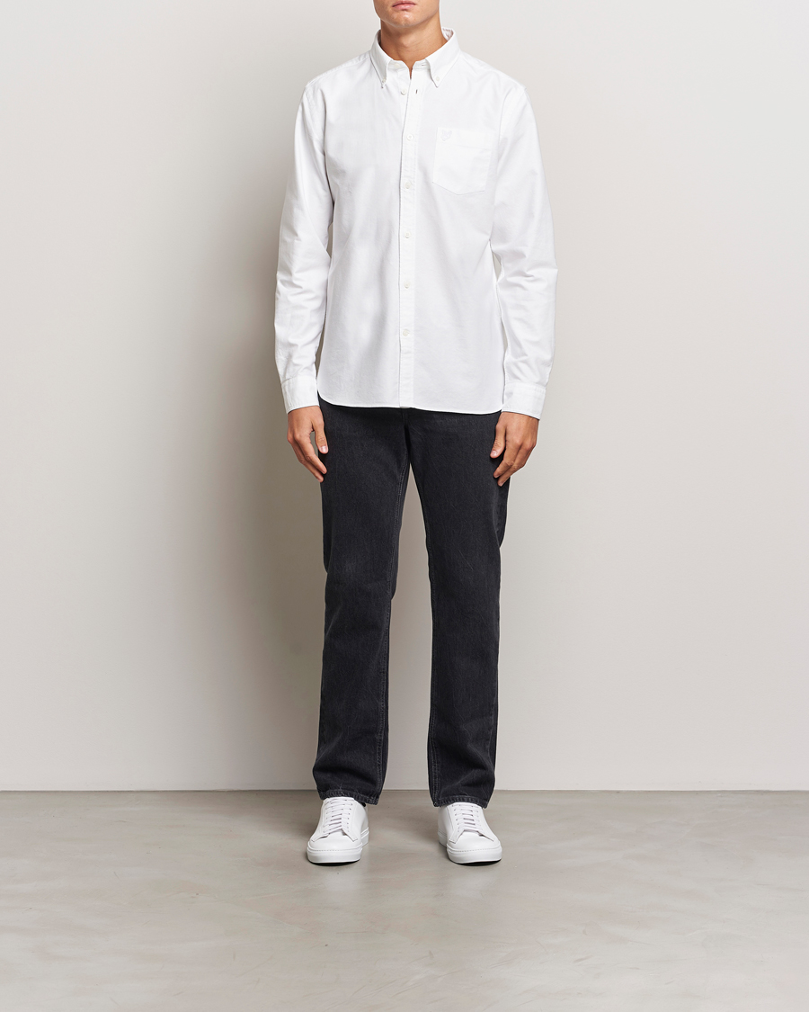 Heren | Overhemden | Lyle & Scott | Tonal Eagle Plain Oxford Shirt White