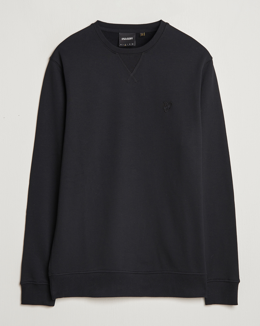 Heren | Truien | Lyle & Scott | Tonal Eagle Crew Neck Sweatshirt Jet Black