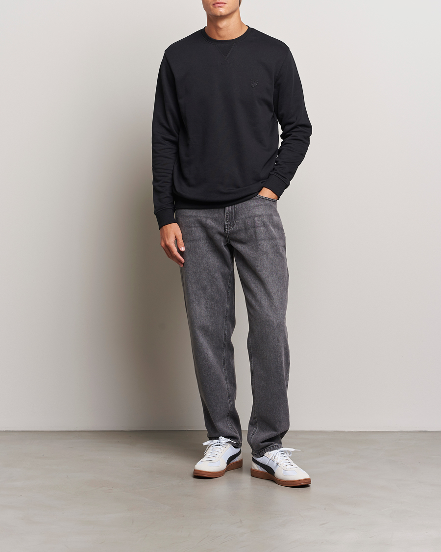 Heren | Truien | Lyle & Scott | Tonal Eagle Crew Neck Sweatshirt Jet Black
