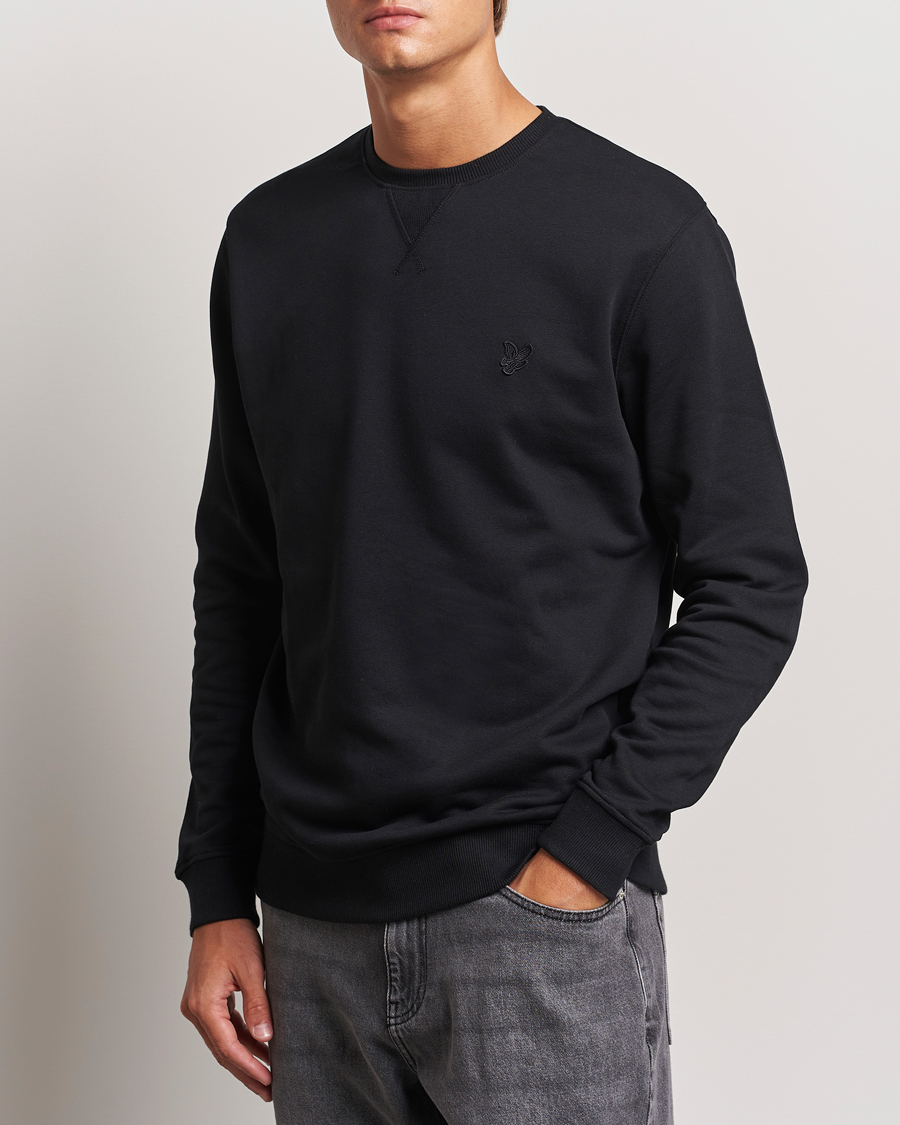Heren | Truien | Lyle & Scott | Tonal Eagle Crew Neck Sweatshirt Jet Black