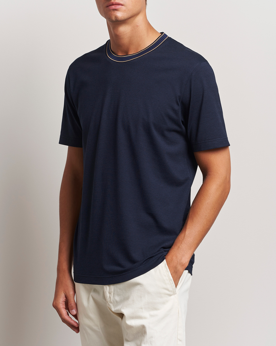 Heren | T-shirts | Orlebar Brown | OB Standard Ribbon Tipping T-Shirt Night Iris