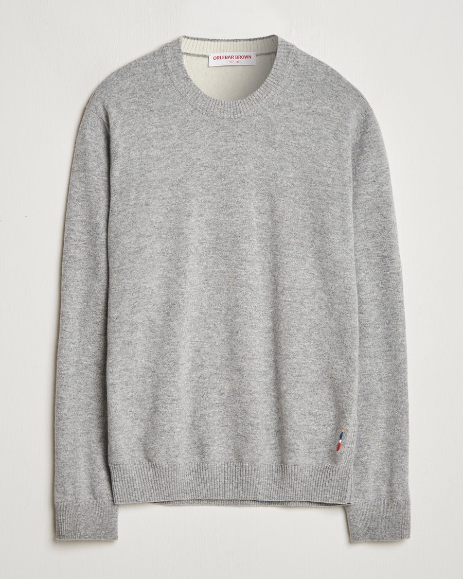 Heren | Truien | Orlebar Brown | Levar Cashmere Crewneck Oyster Grey