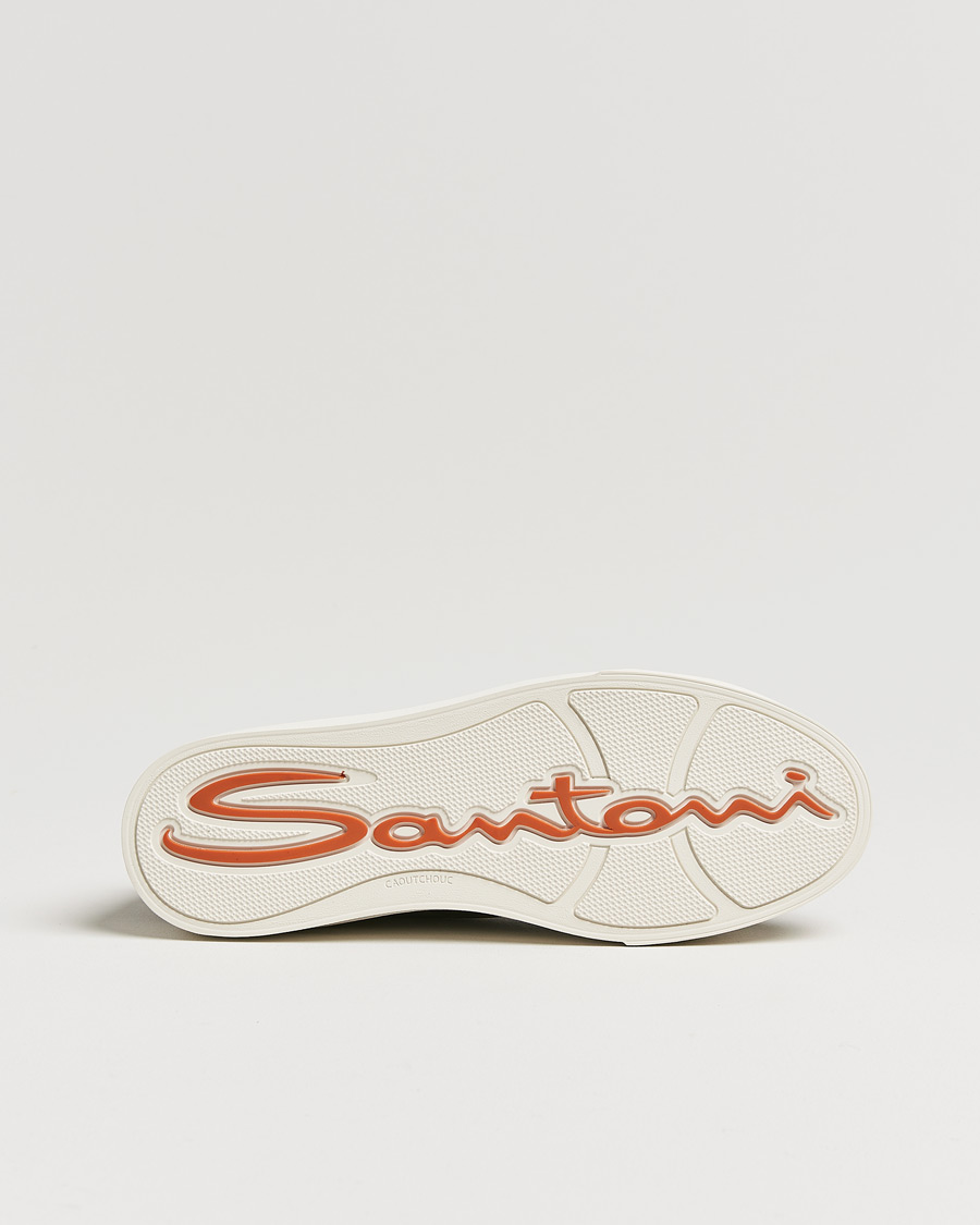 Heren | Santoni Double Buckle Sneakers Dark Brown Grain | Santoni | Double Buckle Sneakers Dark Brown Grain