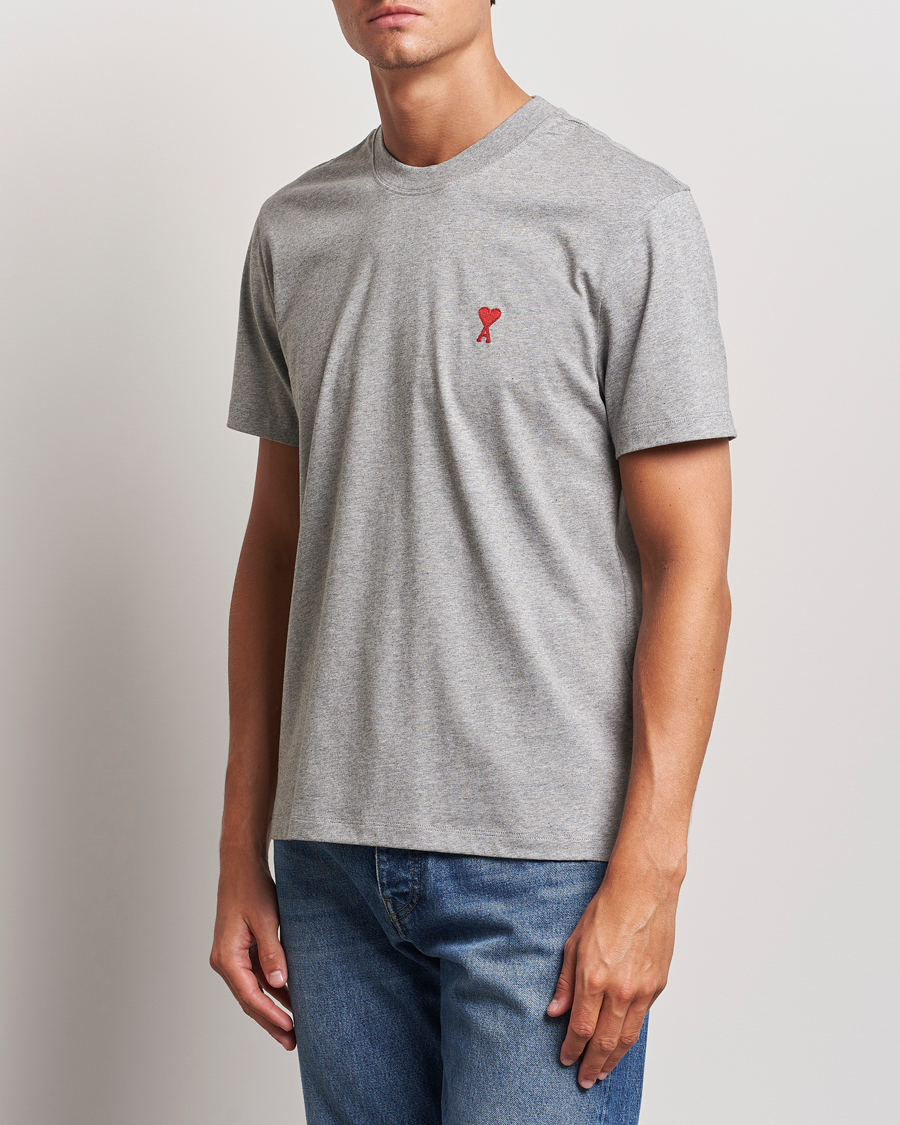 Heren | T-shirts | AMI | Heart Logo T-Shirt Heather Grey
