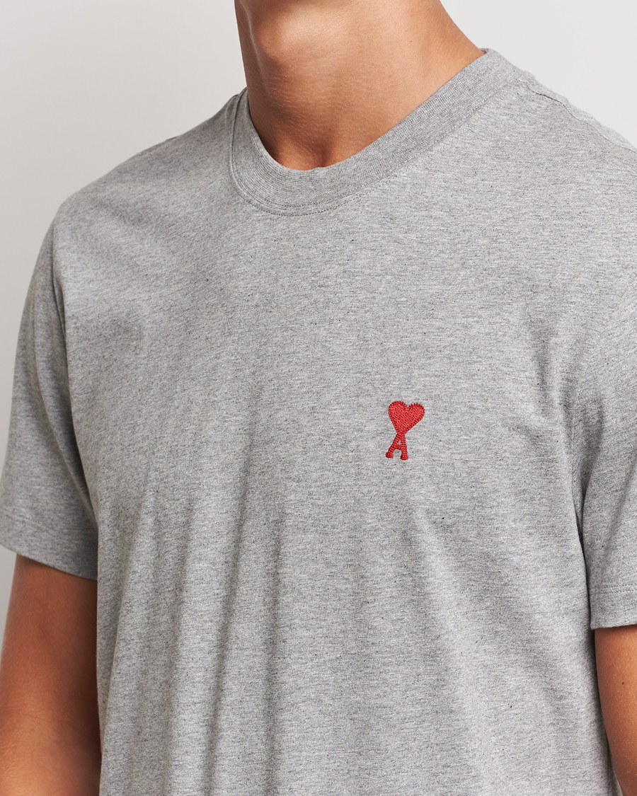 Heren | T-shirts | AMI | Heart Logo T-Shirt Heather Grey