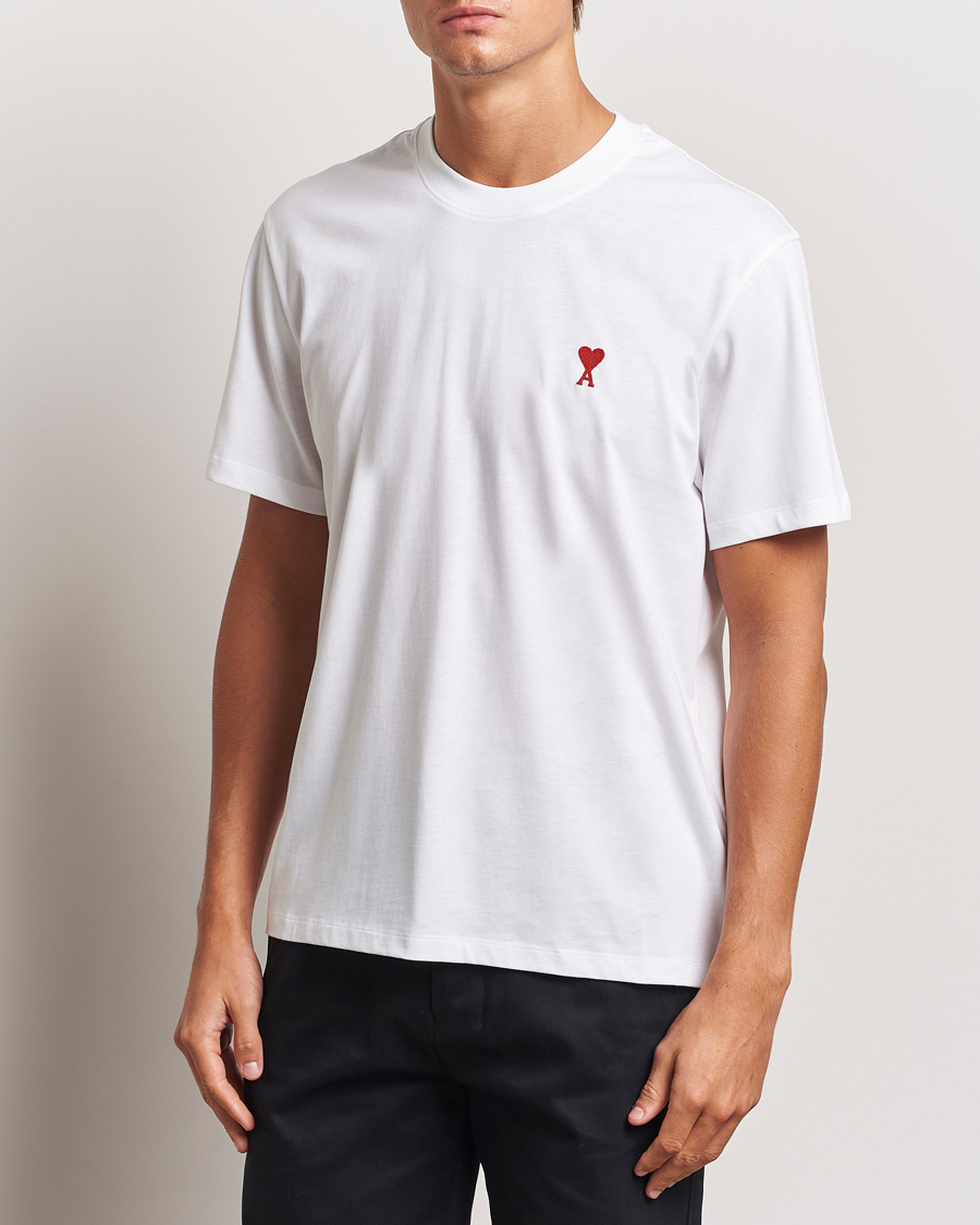Heren | T-shirts | AMI | Heart Logo T-Shirt White