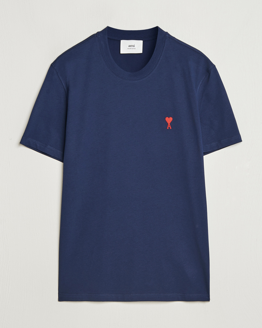 Heren | T-shirts | AMI | Heart Logo T-Shirt Nautic Blue