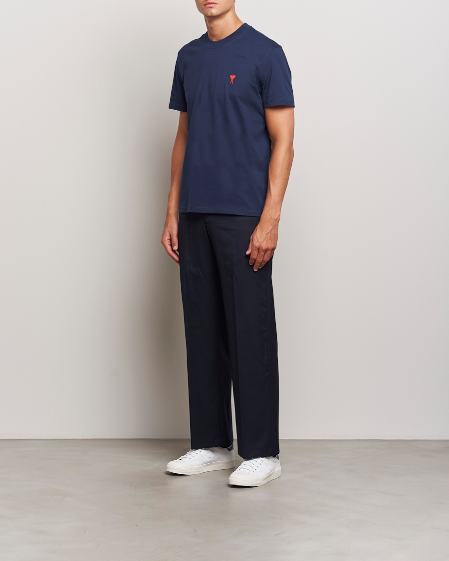 Heren | T-shirts | AMI | Heart Logo T-Shirt Nautic Blue
