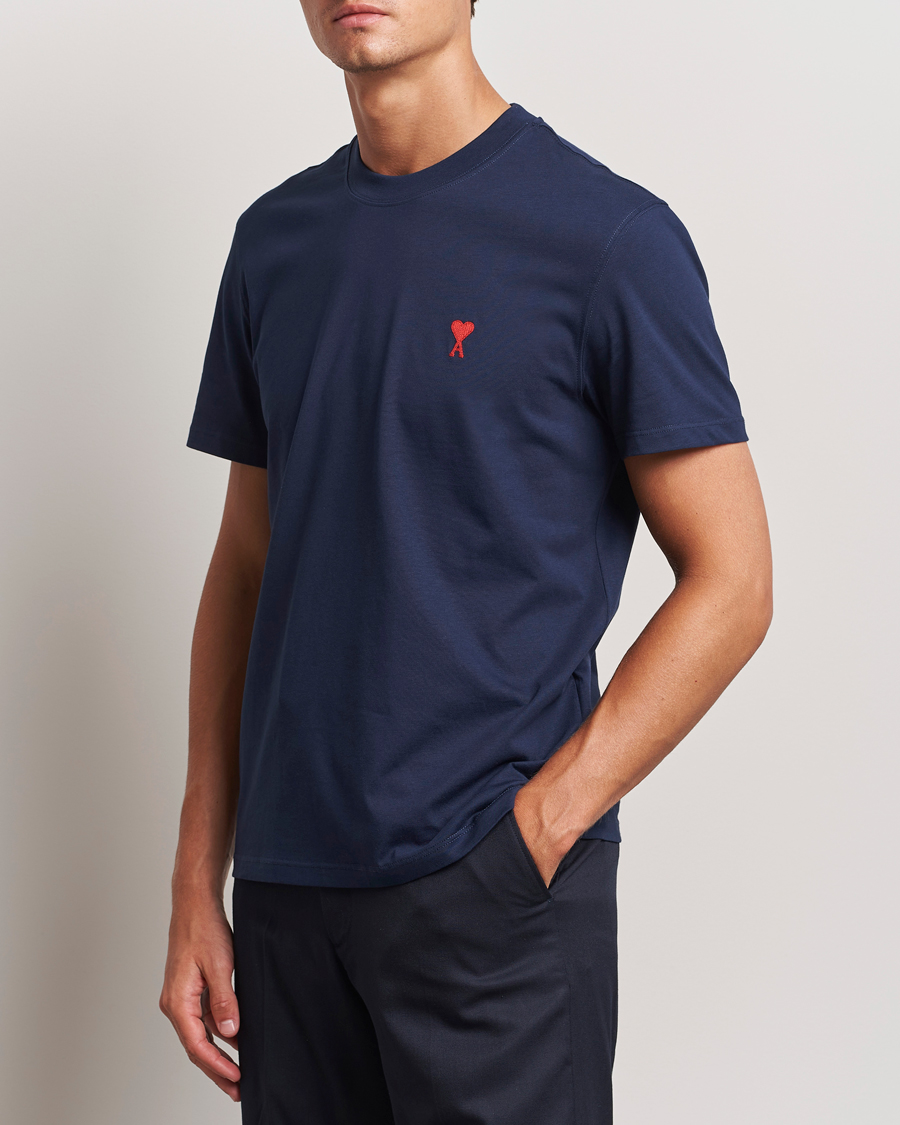 Heren | T-shirts | AMI | Heart Logo T-Shirt Nautic Blue