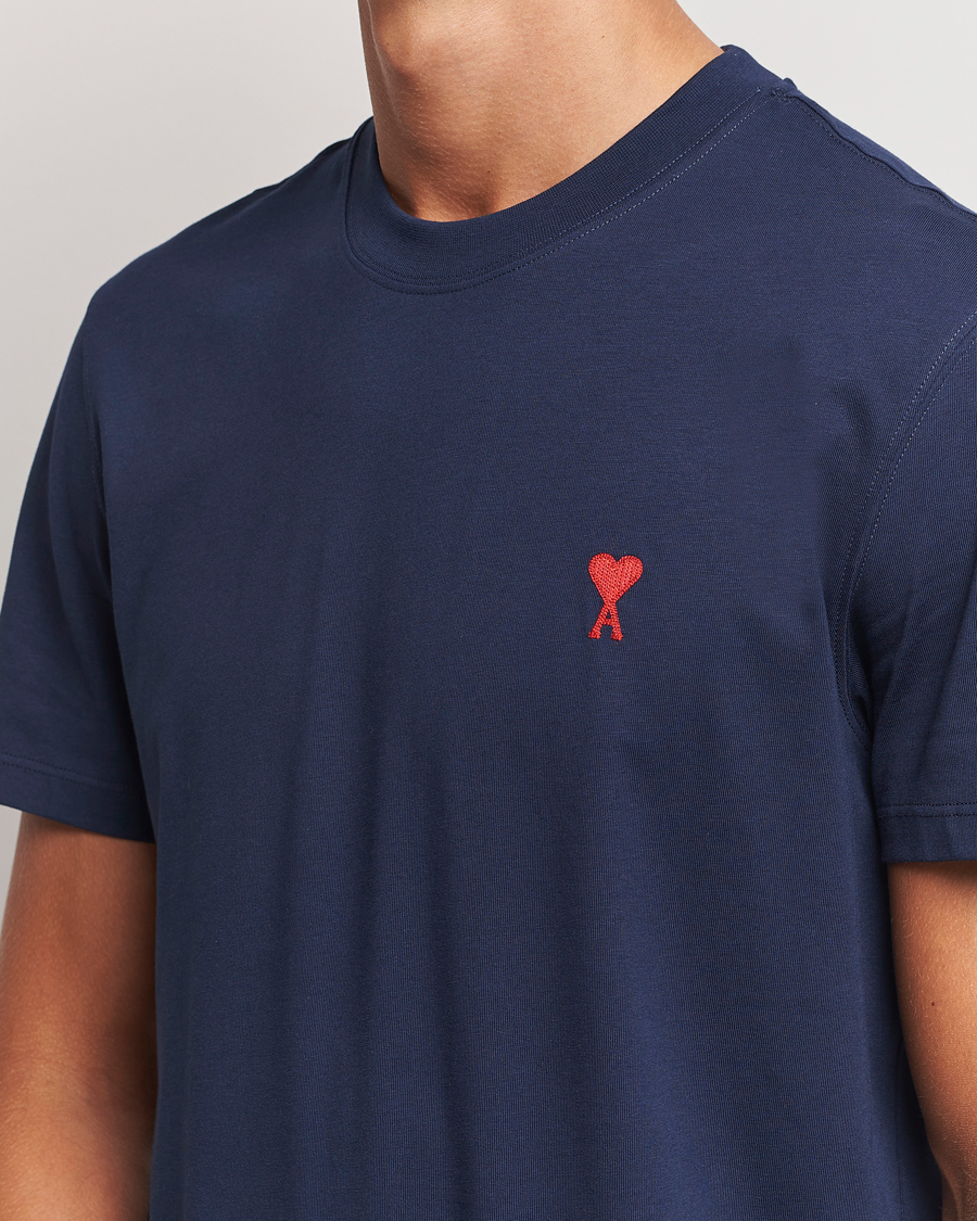 Heren | T-shirts | AMI | Heart Logo T-Shirt Nautic Blue