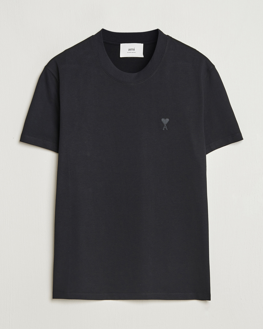 Heren | T-shirts | AMI | Tonal Heart Logo T-Shirt Black