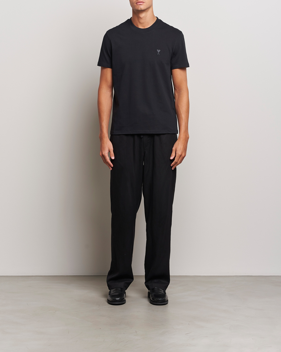 Heren | T-shirts | AMI | Tonal Heart Logo T-Shirt Black
