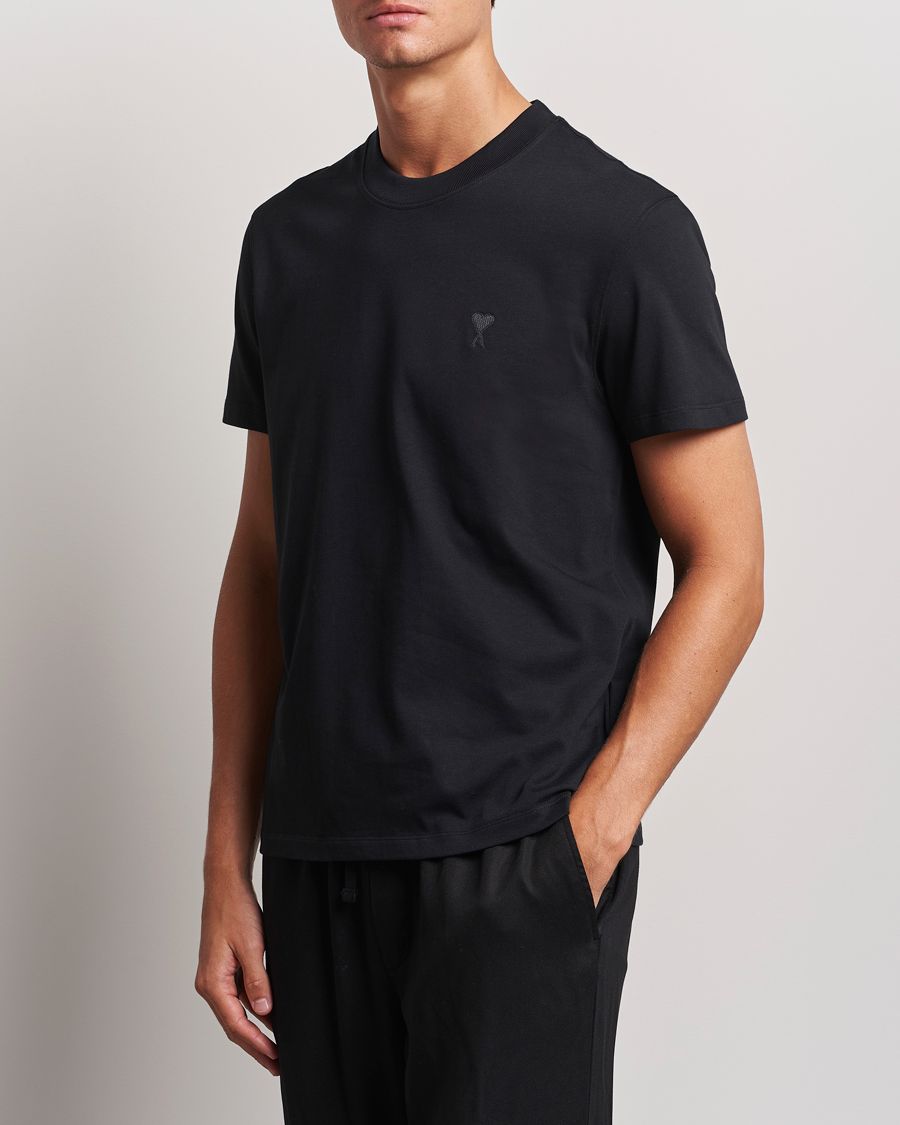Heren | T-shirts | AMI | Tonal Heart Logo T-Shirt Black