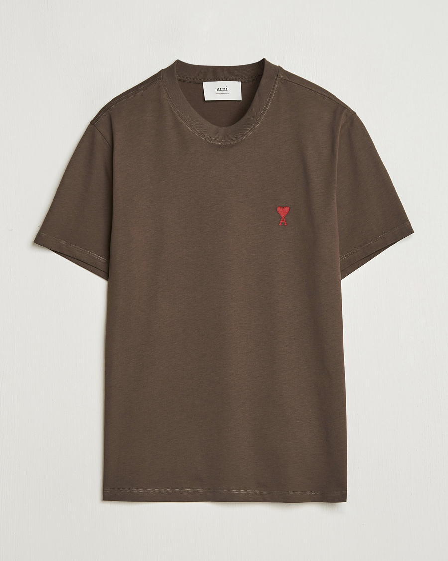 Heren | T-shirts | AMI | Heart Logo T-Shirt Dark Coffee