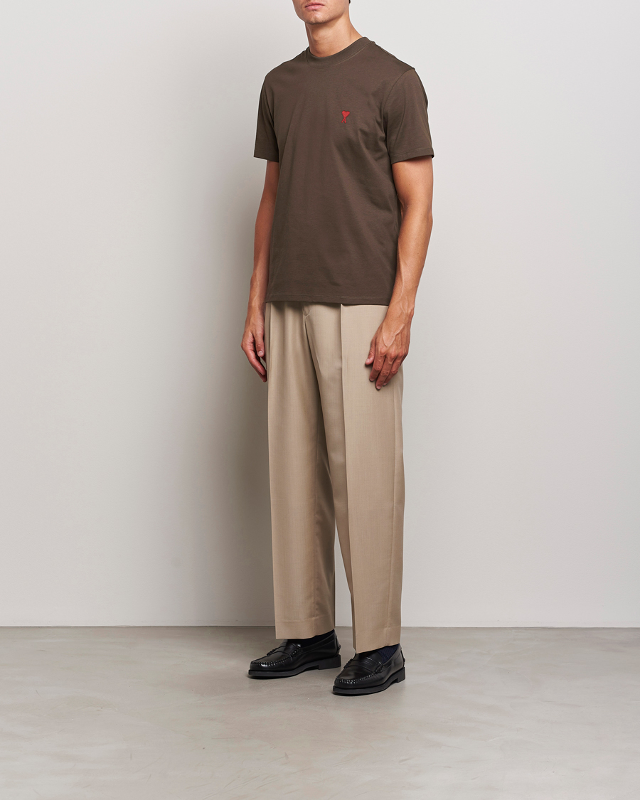 Heren | T-shirts | AMI | Heart Logo T-Shirt Dark Coffee
