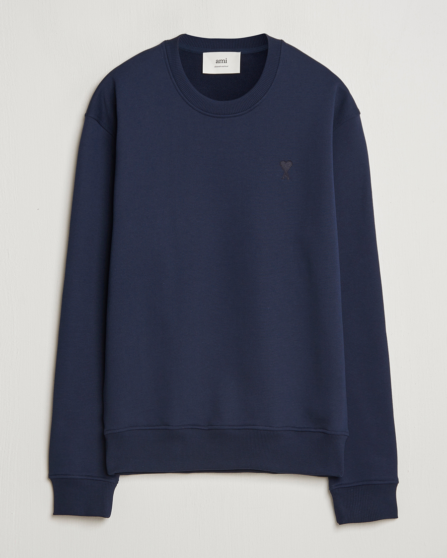 Heren | Truien | AMI | Tonal Heart Logo Sweatshirt Night Blue