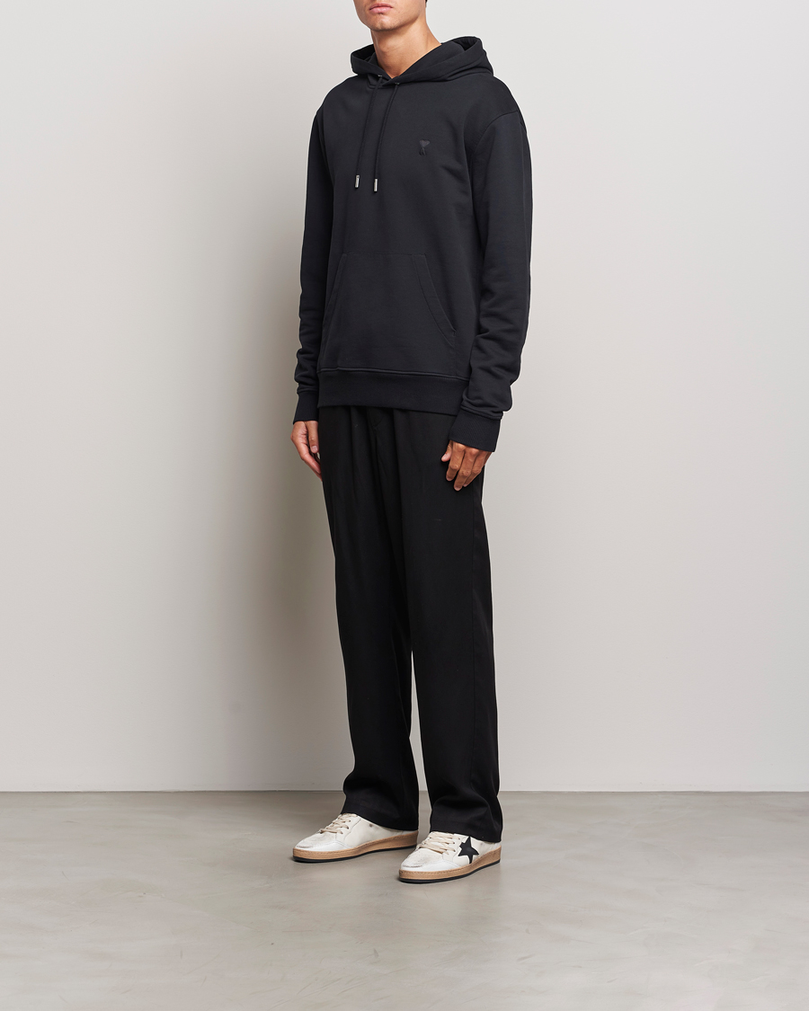 Heren | Truien | AMI | Tonal Heart Logo Hoodie Black