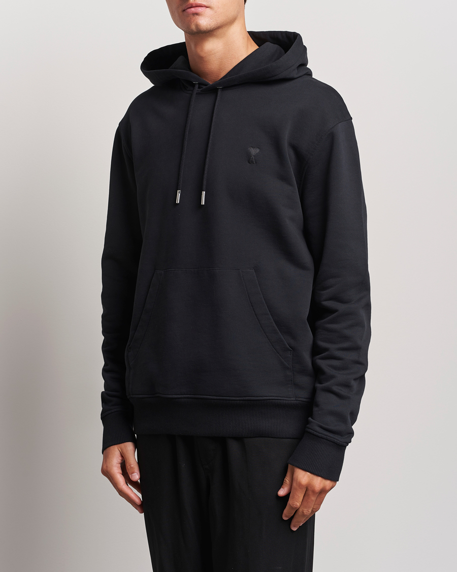 Heren | Truien | AMI | Tonal Heart Logo Hoodie Black