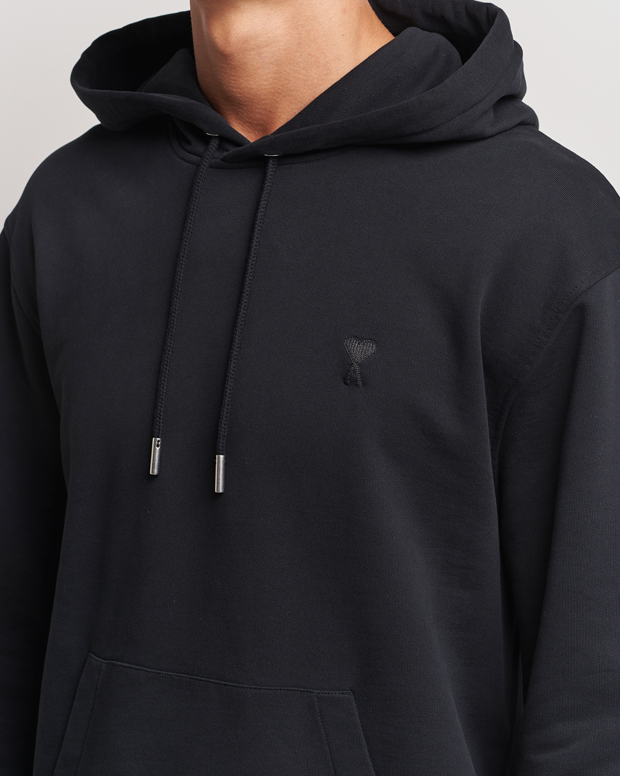 Heren | Truien | AMI | Tonal Heart Logo Hoodie Black