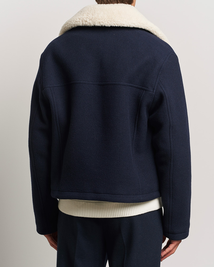 Heren | Jassen | AMI | Wool Shearling Bomber Jacket Navy