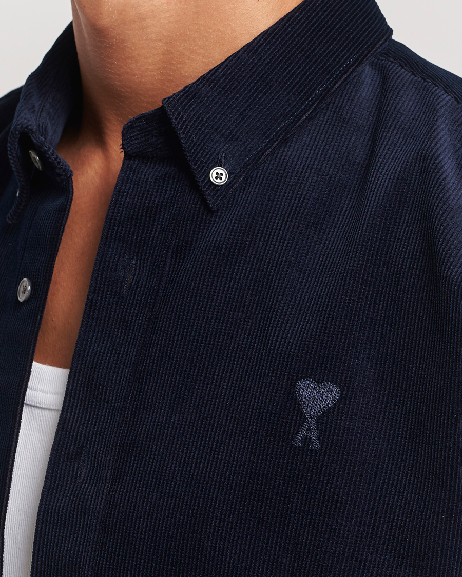Heren | Overhemden | AMI | Classic Fit Corduroy Shirt Navy