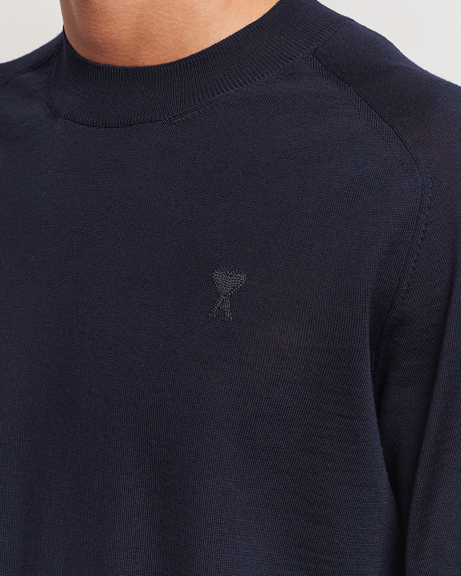 Heren | Truien | AMI | Tonal Heart Logo Wool Crew Neck Navy