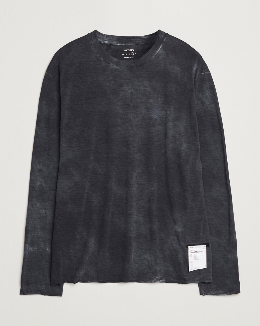 Heren | T-shirts | Satisfy | CloudMerino Long Sleeve T-Shirt Sun Bleached Black