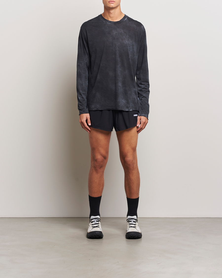 Heren | T-shirts | Satisfy | CloudMerino Long Sleeve T-Shirt Sun Bleached Black
