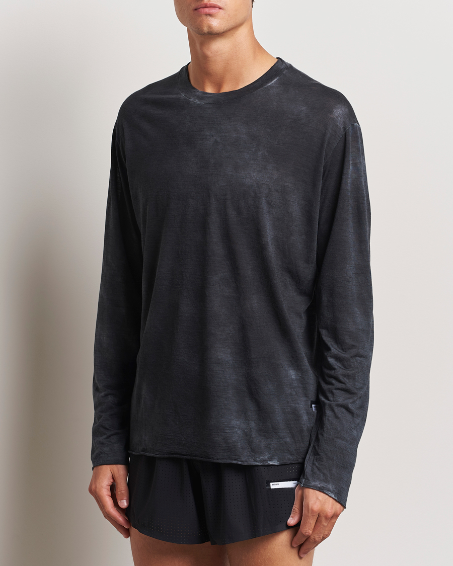 Heren | T-shirts | Satisfy | CloudMerino Long Sleeve T-Shirt Sun Bleached Black