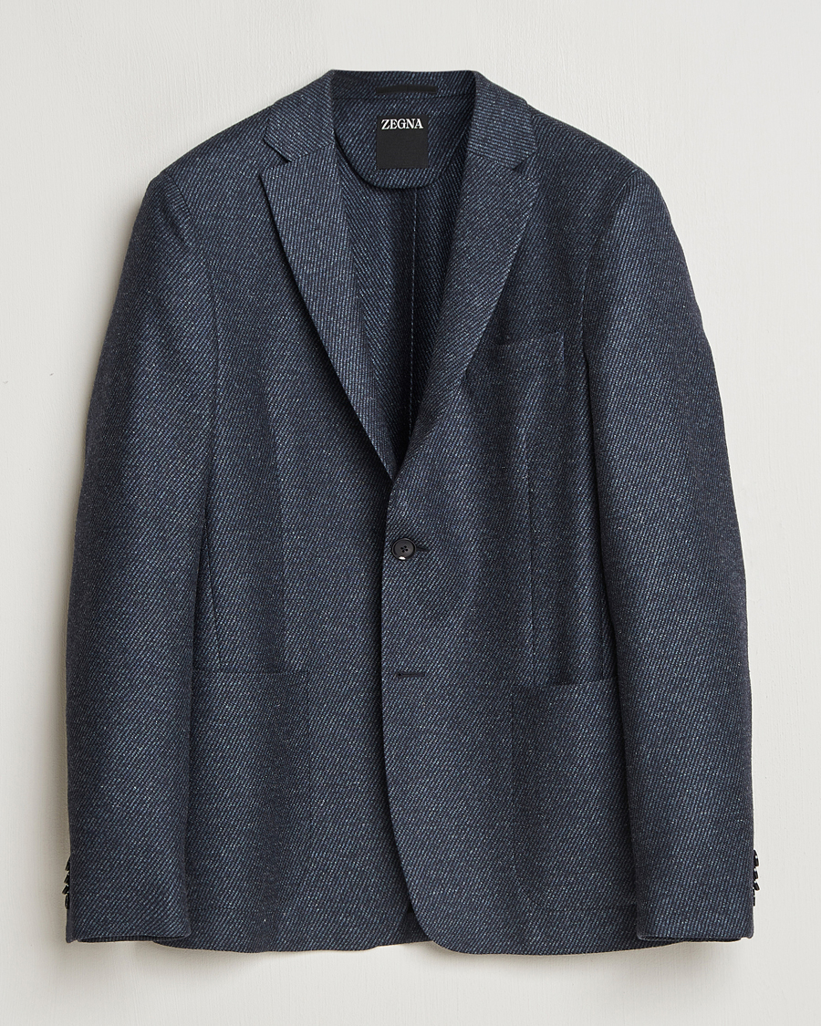 Heren | Blazers | Zegna | Unconstructed Wool/Cashmere Blazer Dark Blue