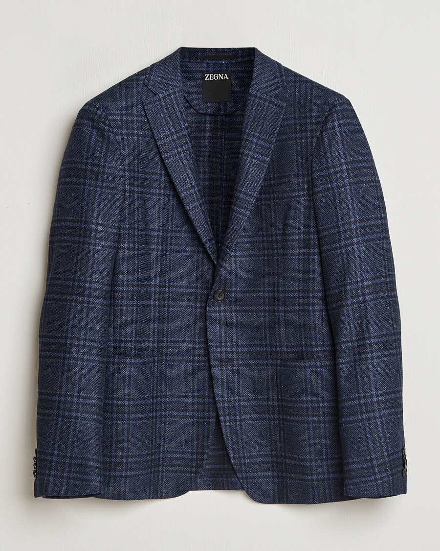 Heren | Blazers | Zegna | Unconstructed Wool/Silk Blazer Navy Check