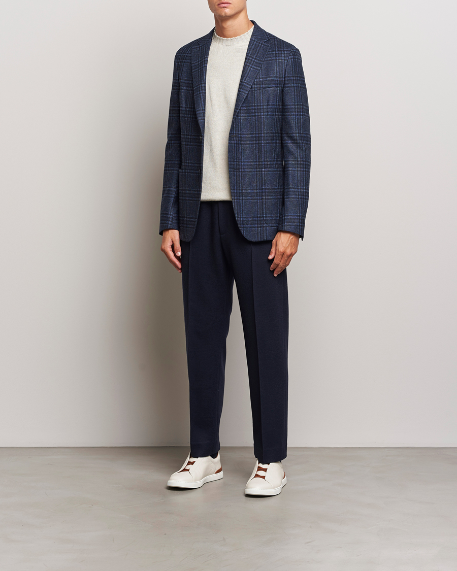 Heren | Blazers | Zegna | Unconstructed Wool/Silk Blazer Navy Check