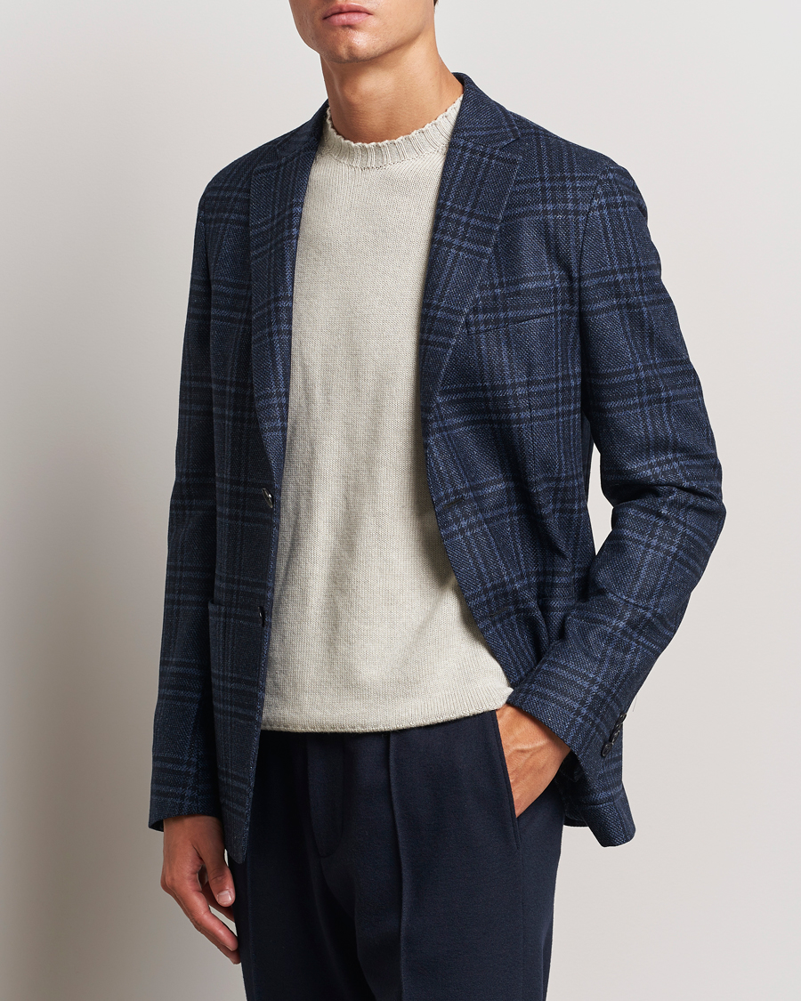 Heren | Blazers | Zegna | Unconstructed Wool/Silk Blazer Navy Check