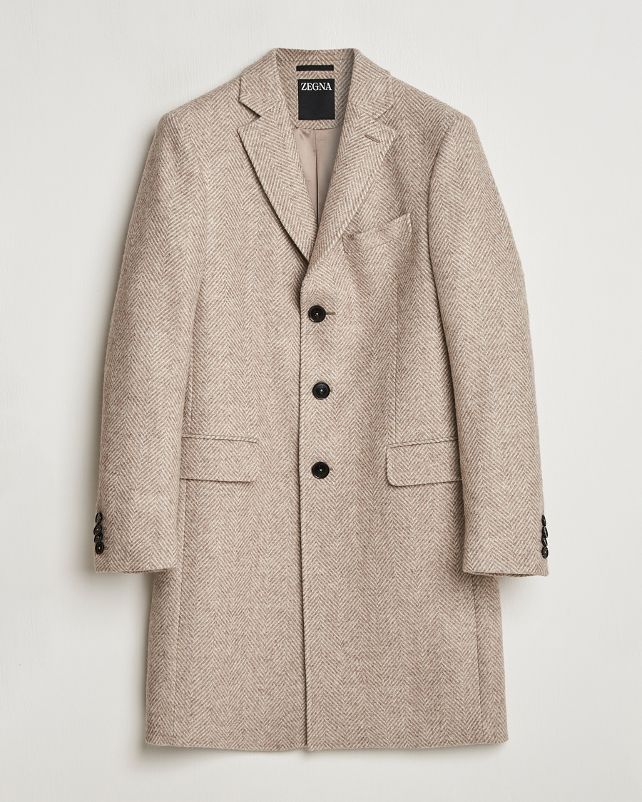 Heren | Jassen | Zegna | Wool/Cashmere Double Breasted Coat Beige