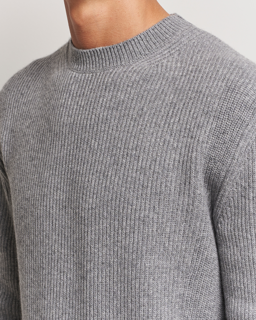 Heren | Truien | Zegna | Oasi Cashmere Rib Crewneck Grey Melange