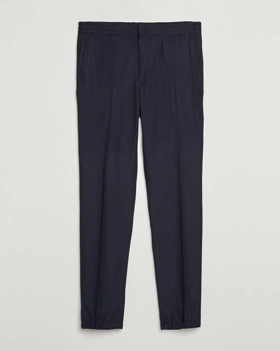 Heren | Broeken | Zegna | Techmerino Flannel Drawstring Pants Navy